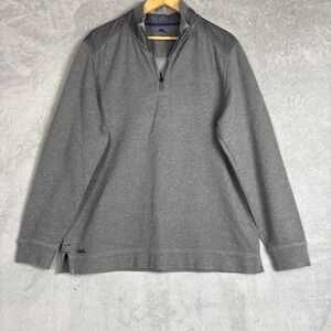Tommy‎ Bahama Men's Gray 1/4 Zip Pullover Sweatshirt Textured Cotton Casual XL